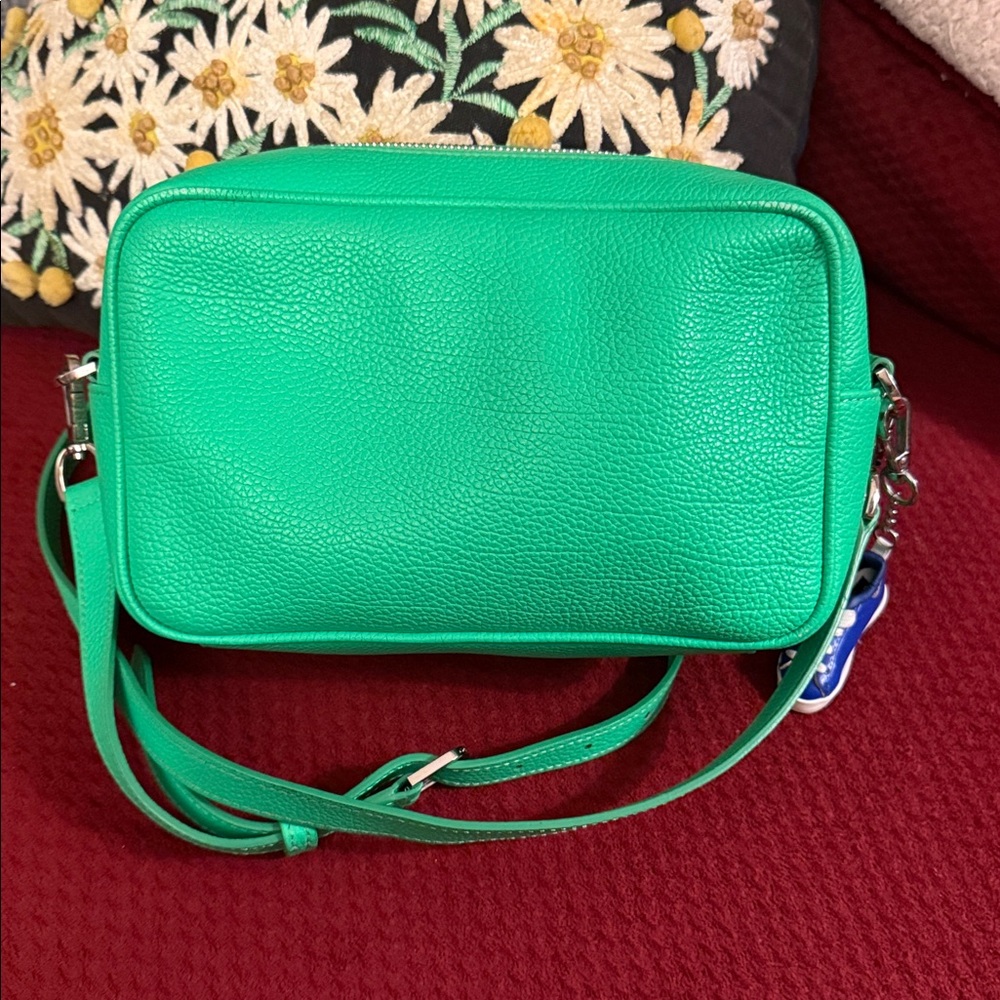 Golden Goose Star Patch Leather Crossbody Bag Green - Picture 3 of 10